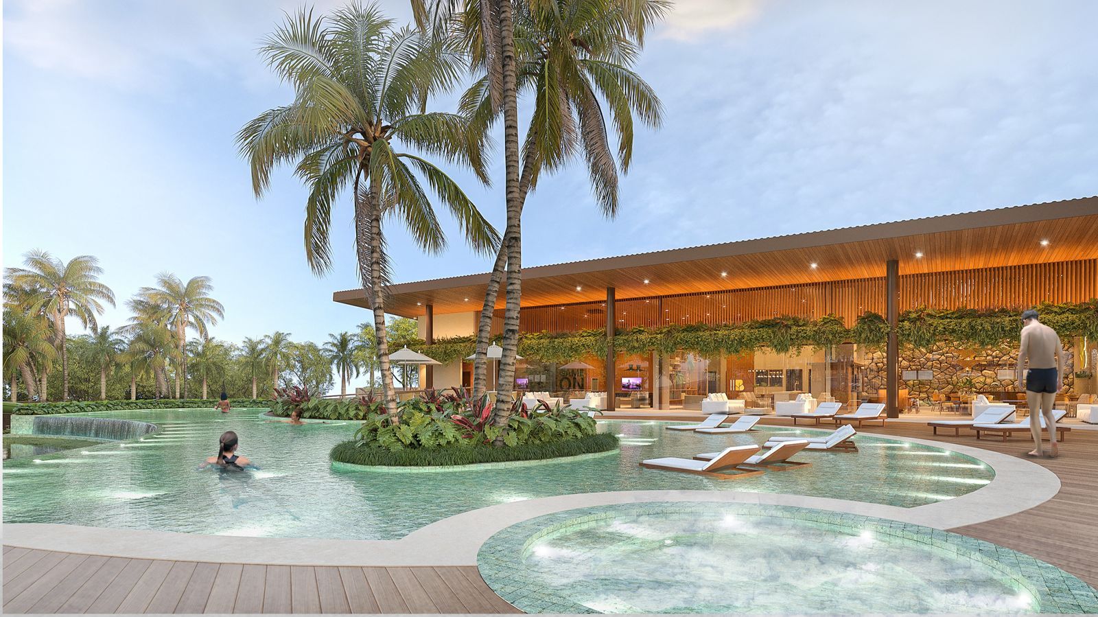 Clube e piscinas